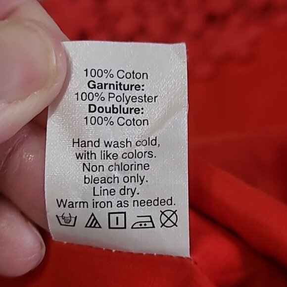 J Crew Red Crocheted Lace Trim Pencil Skirt size 12 - Picture 5 of 8